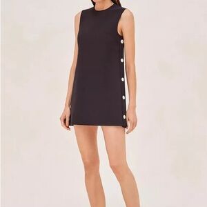 NWT Alexis Libra Buttoned Mini Shift Dress Black XS
